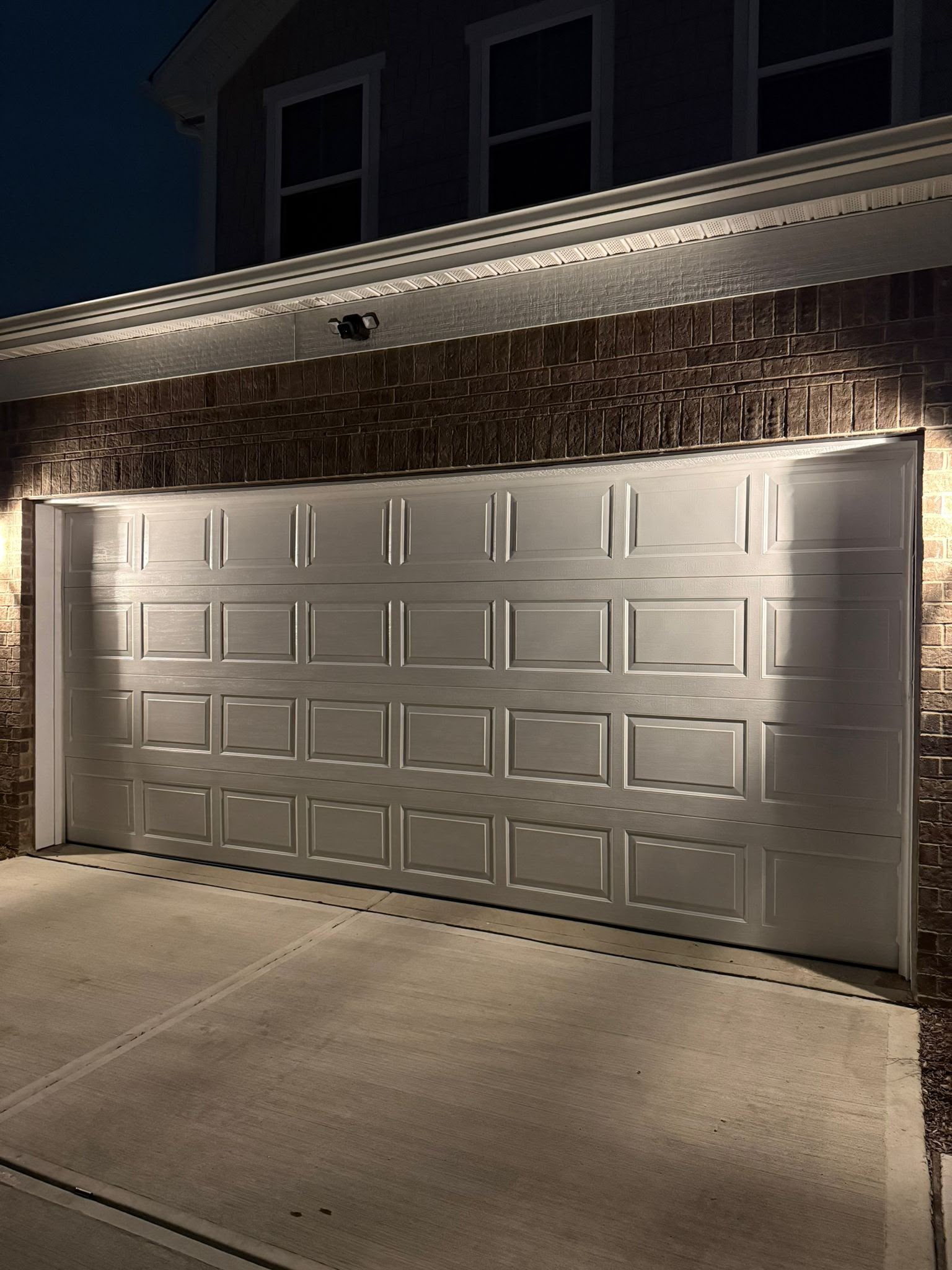 New white residential garage door